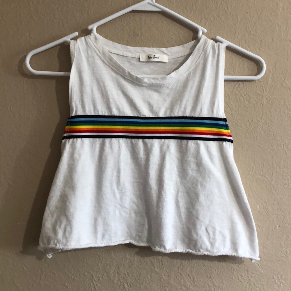 White and rainbow tank